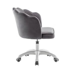 Porthos Home Taio Scalloped Velvet Office Chair with Nylon Base