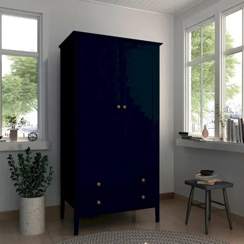 Manhattan Comfort Crown Full Wardrobe with Hanging and 2 Drawers