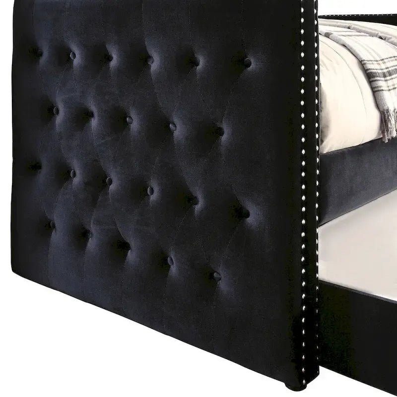 Gracewood Hollow Mokatsi Glam Tufted 2-Piece Daybed with Trundle Set