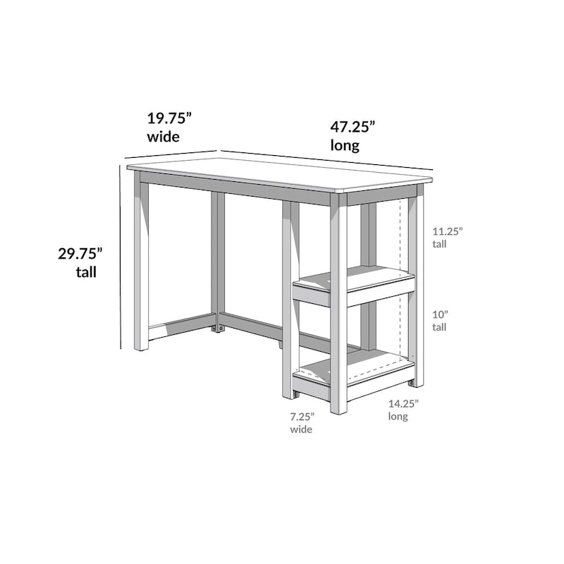 Plank and Beam Desk with Bookshelves