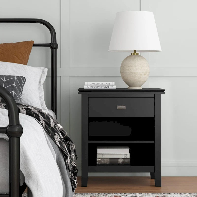WYNDENHALL Stratford SOLID WOOD 24 inch Wide Bedside Nightstand Table