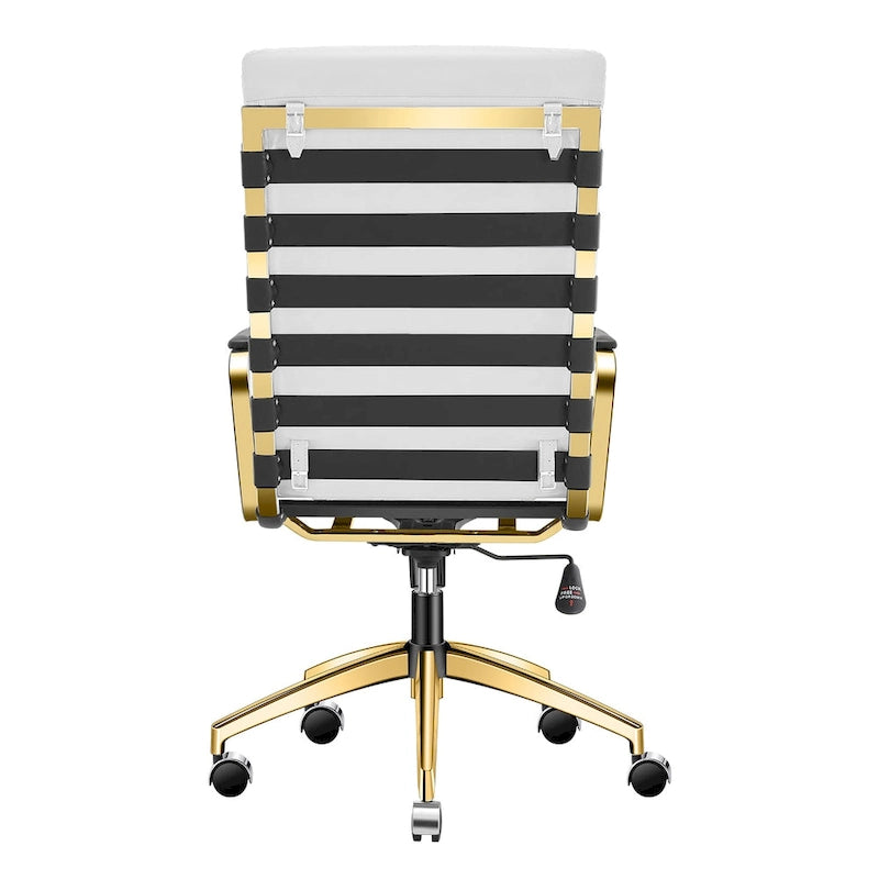 LUXMOD Office Chair Faux Leather Gold Frame Adjustable and Swivel