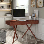 Foli Transitional 47-inch Wood 2-Drawer Desk with USBs and Power Outlets