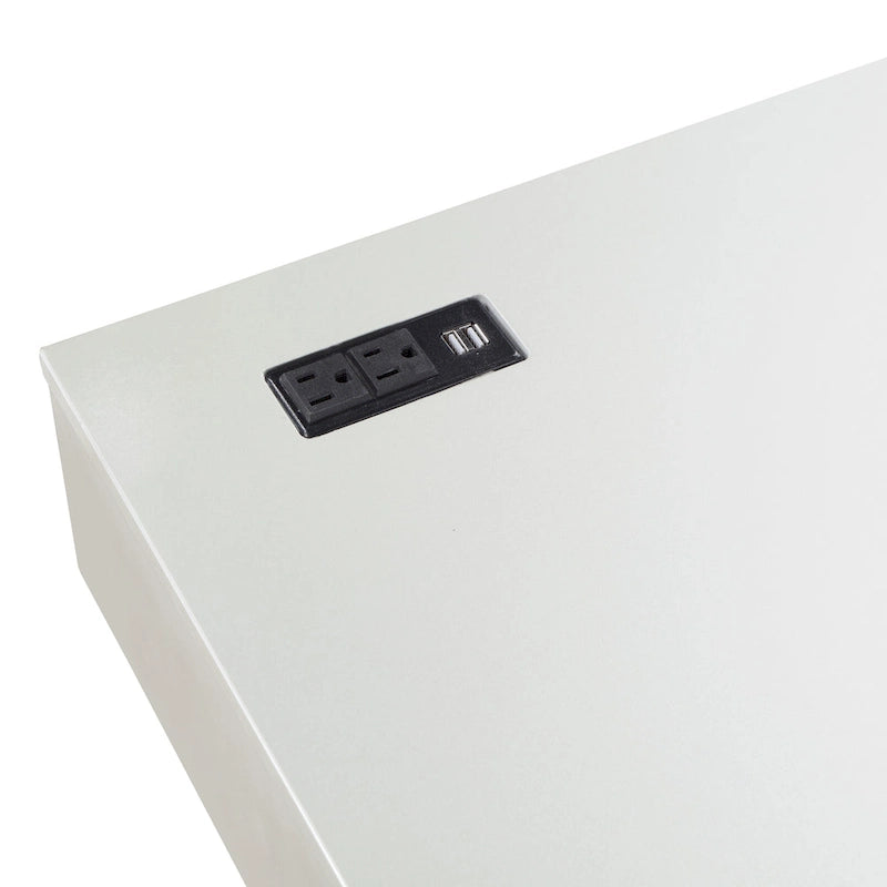 Foli Transitional 47-inch Wood 2-Drawer Desk with USBs and Power Outlets
