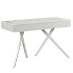 Foli Transitional 47-inch Wood 2-Drawer Desk with USBs and Power Outlets