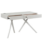 Foli Transitional 47-inch Wood 2-Drawer Desk with USBs and Power Outlets