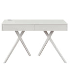 Foli Transitional 47-inch Wood 2-Drawer Desk with USBs and Power Outlets