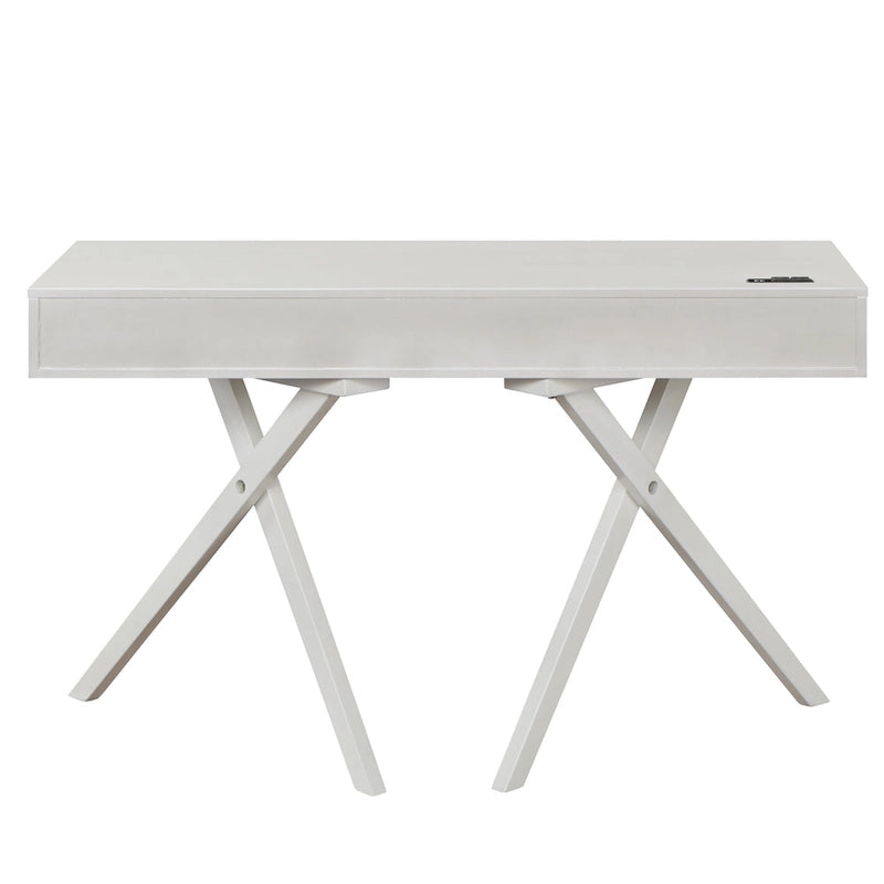 Foli Transitional 47-inch Wood 2-Drawer Desk with USBs and Power Outlets