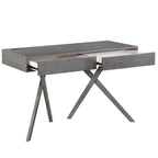Foli Transitional 47-inch Wood 2-Drawer Desk with USBs and Power Outlets