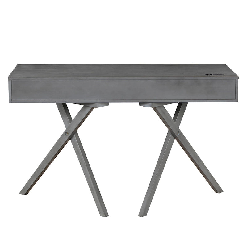 Foli Transitional 47-inch Wood 2-Drawer Desk with USBs and Power Outlets