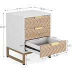 Modern Nightstand with 3 Drawers for Bedroom