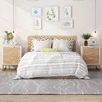 Modern Nightstand with 3 Drawers for Bedroom