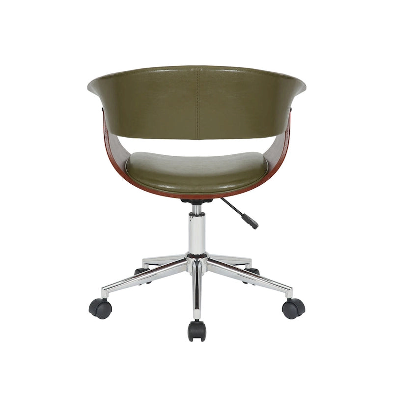 Carson Carrington Sauoarkrokur Faux Leather Office Chair with Chrome Base