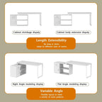 Timechee 55-inch L Shaped Office Computer Desk w/ Drawers Cabinet, White