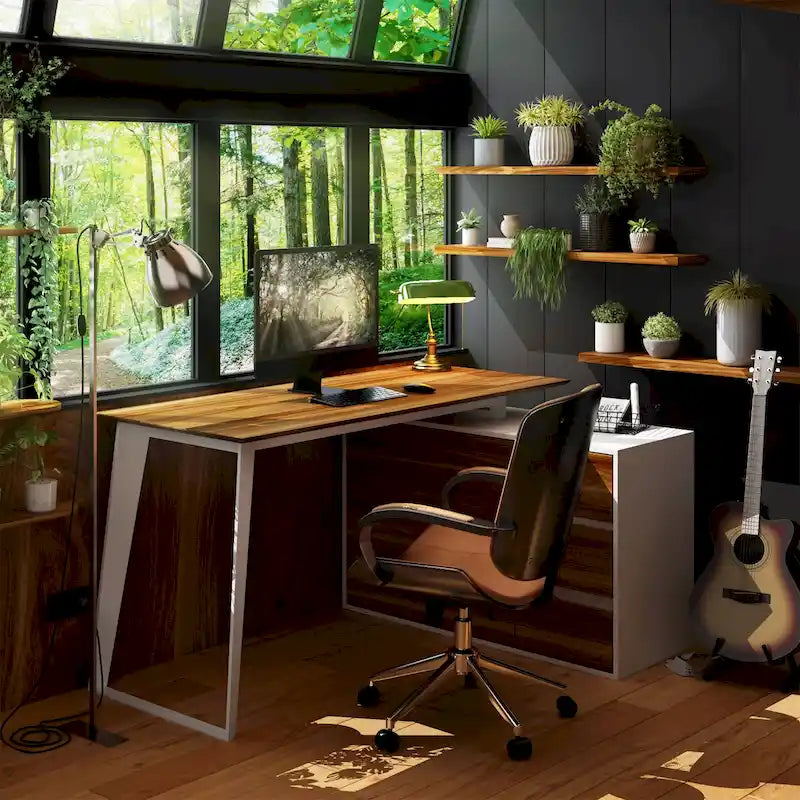 Timechee Home Office Computer Desk L-Shaped Corner Desk 54.3 Writing