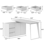 Timechee Home Office Computer Desk L-Shaped Corner Desk 54.3 Writing