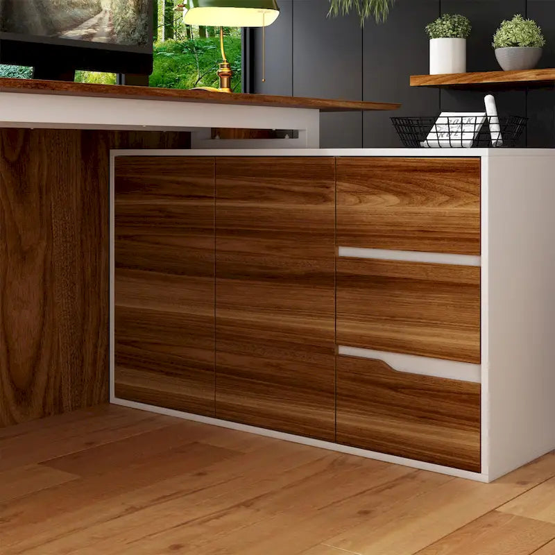 Timechee Home Office Computer Desk L-Shaped Corner Desk 54.3 Writing