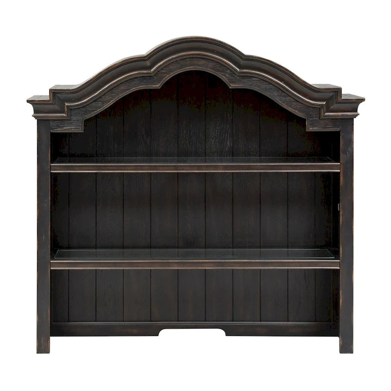 Chesapeake Wire Brushed Antique Black Credenza Hutch