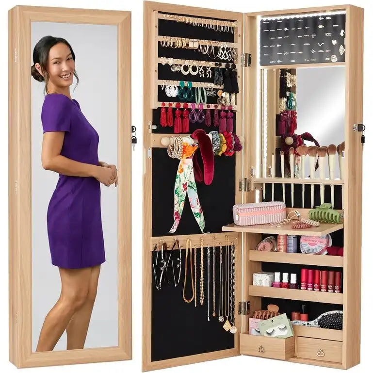 LED Mirror Jewelry Cabinet - 4.5D x 14.5W x 42.5H