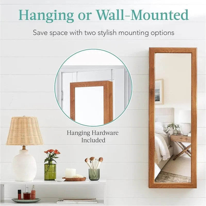 LED Mirror Jewelry Cabinet - 4.5D x 14.5W x 42.5H