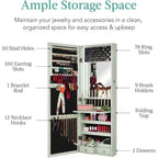 LED Mirror Jewelry Cabinet - 4.5D x 14.5W x 42.5H
