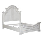 Magnolia Manor Antique White Weathered Bark California King Panel Bed