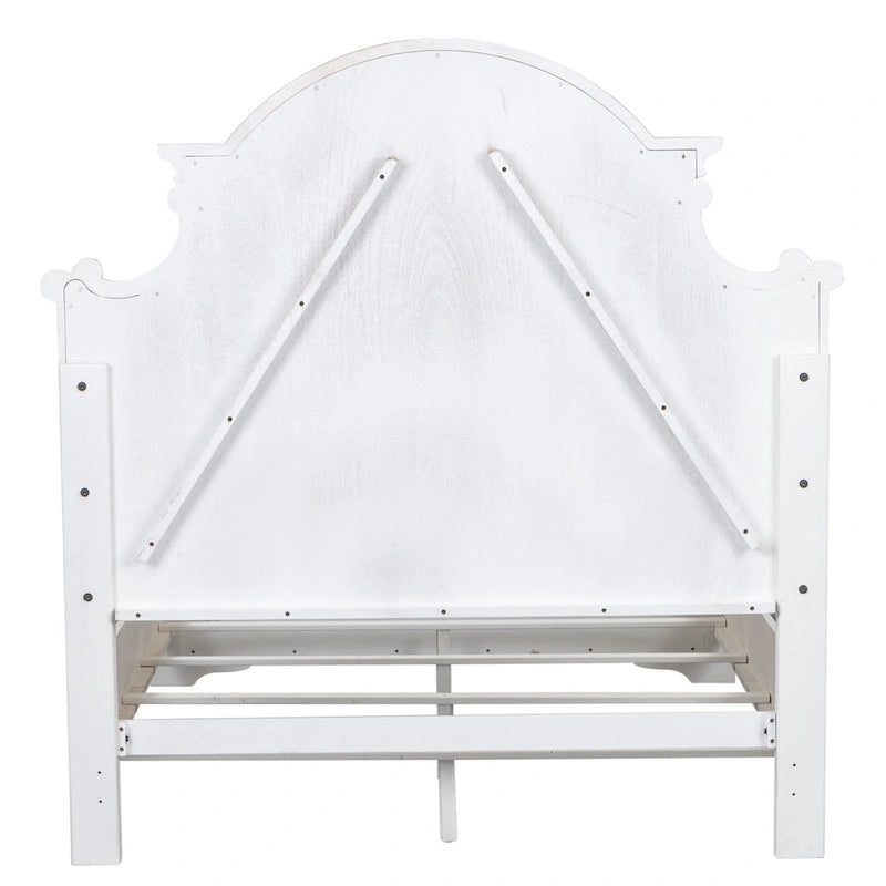 Magnolia Manor Antique White Weathered Bark California King Panel Bed
