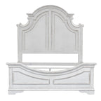 Magnolia Manor Antique White Weathered Bark California King Panel Bed