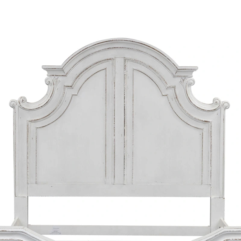 Magnolia Manor Antique White Weathered Bark California King Panel Bed