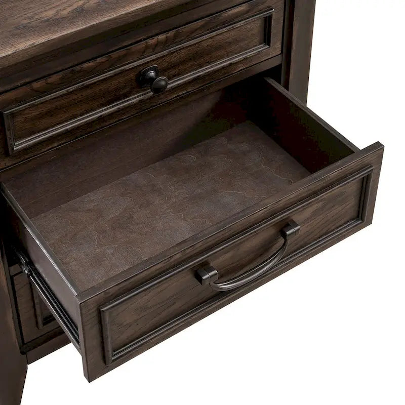 Paradise Valley Saddle Brown Nightstand with Charging Station