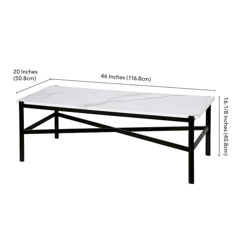 Silver Orchid Nestor Blackened Bronze Marble Coffee Table