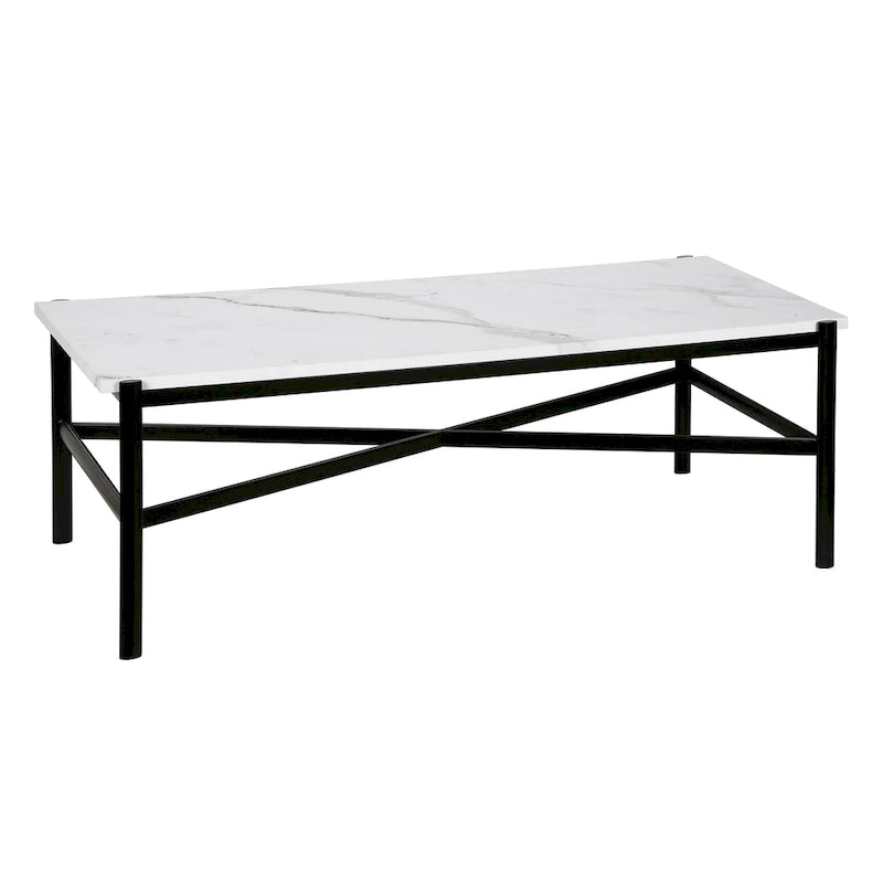 Silver Orchid Nestor Blackened Bronze Marble Coffee Table