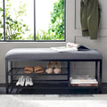 Yael Open Shelf Bench with Cushion - 42 W x 15 D x 18 H - 42Wx15Dx18H