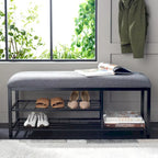 Yael Open Shelf Bench with Cushion - 42 W x 15 D x 18 H - 42Wx15Dx18H