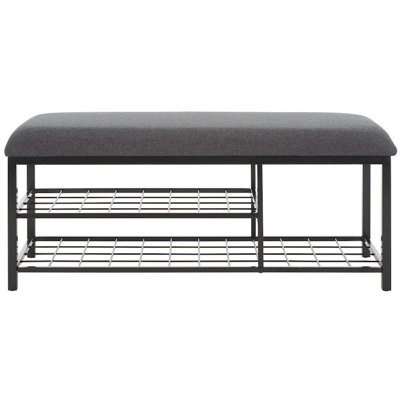 Yael Open Shelf Bench with Cushion - 42 W x 15 D x 18 H - 42Wx15Dx18H
