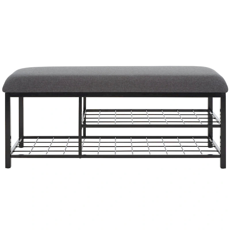 Yael Open Shelf Bench with Cushion - 42 W x 15 D x 18 H - 42Wx15Dx18H