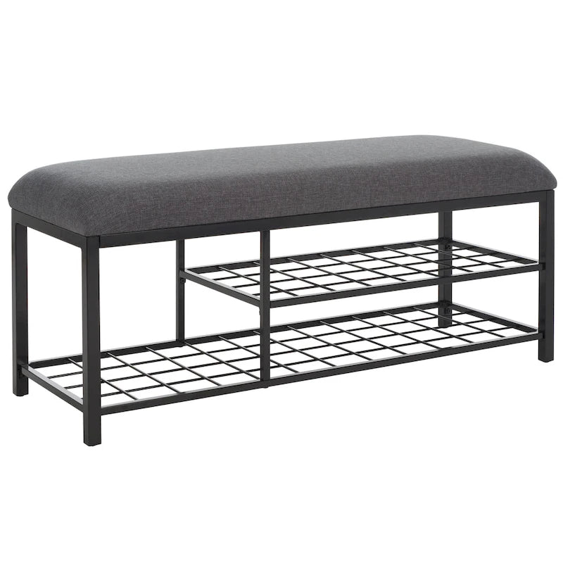 Yael Open Shelf Bench with Cushion - 42 W x 15 D x 18 H - 42Wx15Dx18H