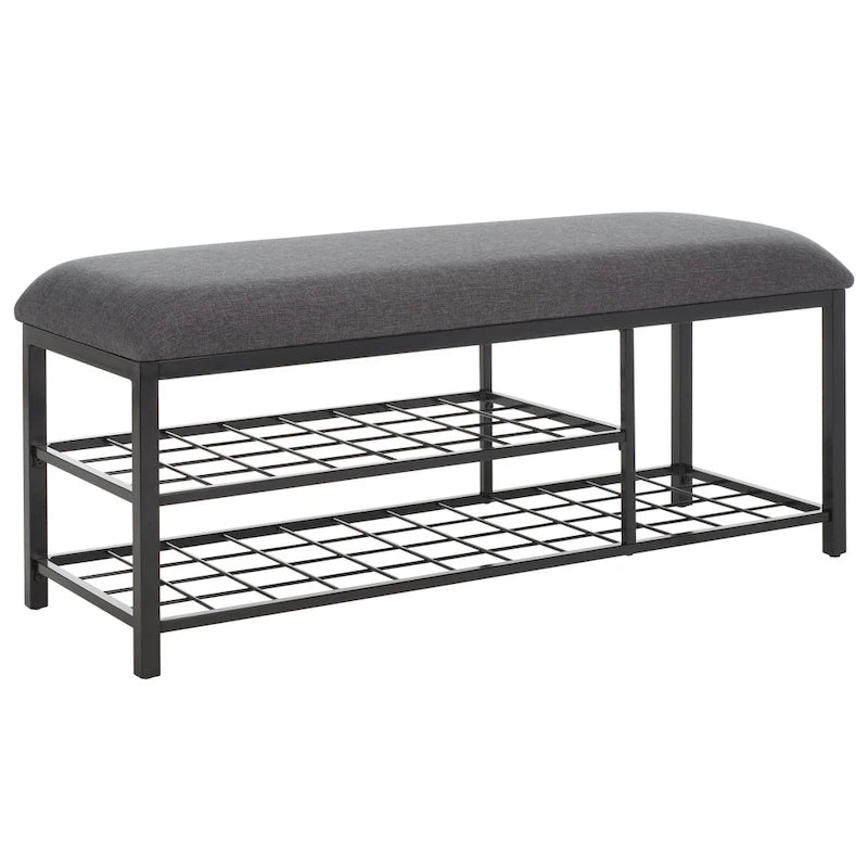 Yael Open Shelf Bench with Cushion - 42 W x 15 D x 18 H - 42Wx15Dx18H