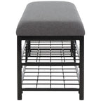 Yael Open Shelf Bench with Cushion - 42 W x 15 D x 18 H - 42Wx15Dx18H
