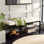 Yael Open Shelf Bench with Cushion - 42 W x 15 D x 18 H - 42Wx15Dx18H