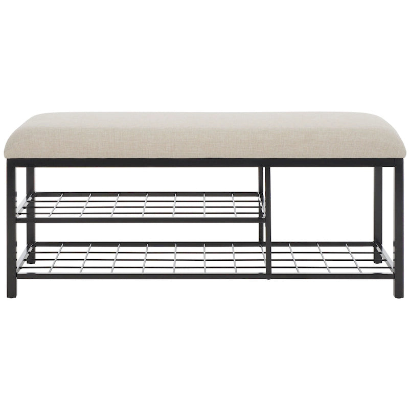 Yael Open Shelf Bench with Cushion - 42 W x 15 D x 18 H - 42Wx15Dx18H