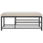 Yael Open Shelf Bench with Cushion - 42 W x 15 D x 18 H - 42Wx15Dx18H