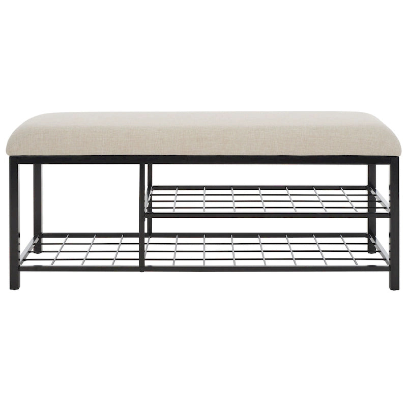 Yael Open Shelf Bench with Cushion - 42 W x 15 D x 18 H - 42Wx15Dx18H
