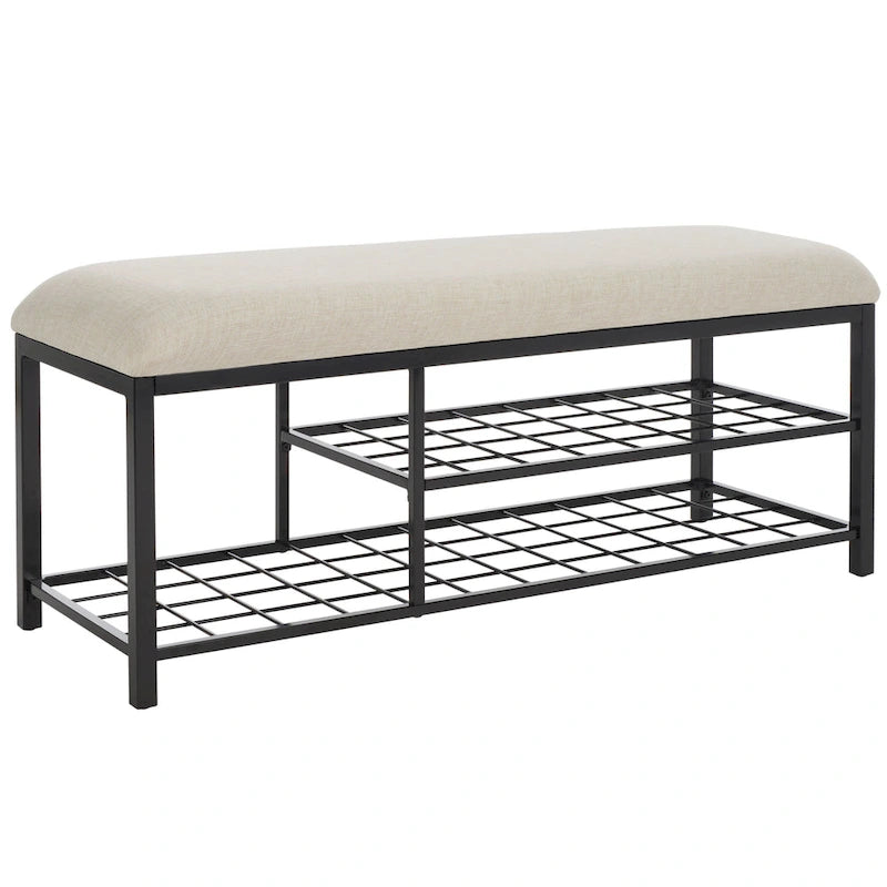 Yael Open Shelf Bench with Cushion - 42 W x 15 D x 18 H - 42Wx15Dx18H