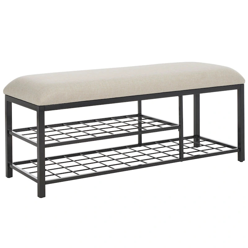 Yael Open Shelf Bench with Cushion - 42 W x 15 D x 18 H - 42Wx15Dx18H