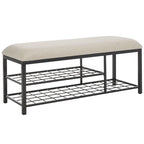 Yael Open Shelf Bench with Cushion - 42 W x 15 D x 18 H - 42Wx15Dx18H