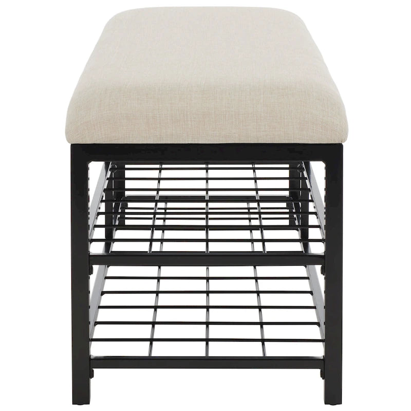 Yael Open Shelf Bench with Cushion - 42 W x 15 D x 18 H - 42Wx15Dx18H