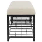 Yael Open Shelf Bench with Cushion - 42 W x 15 D x 18 H - 42Wx15Dx18H