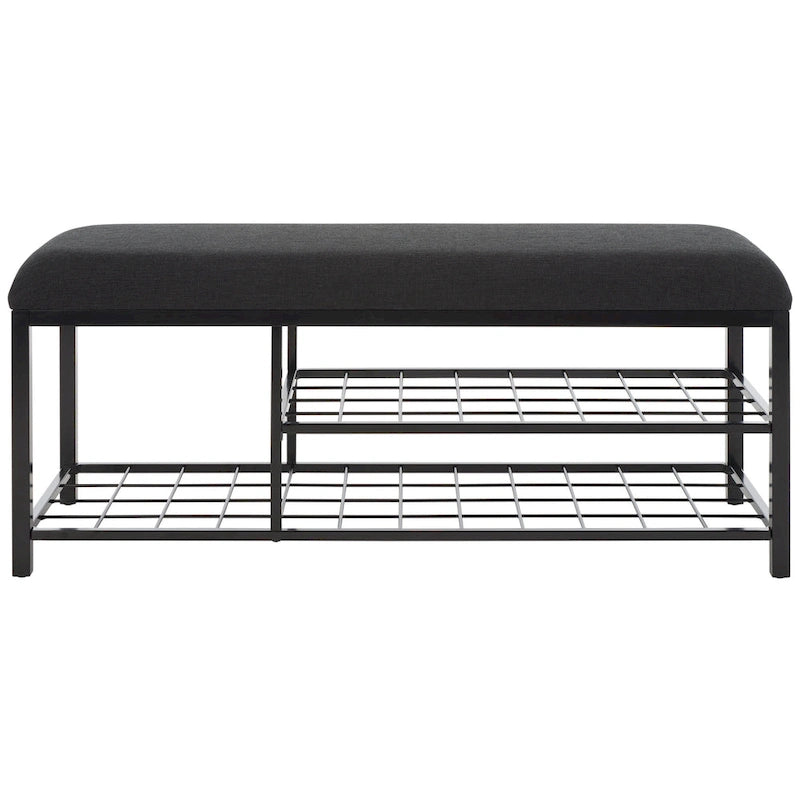 Yael Open Shelf Bench with Cushion - 42 W x 15 D x 18 H - 42Wx15Dx18H