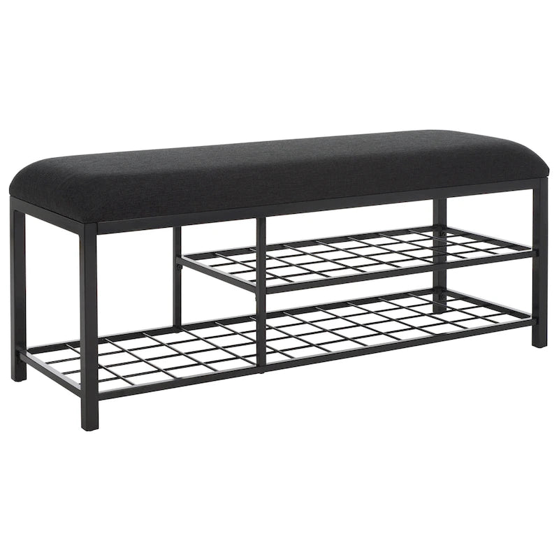Yael Open Shelf Bench with Cushion - 42 W x 15 D x 18 H - 42Wx15Dx18H